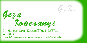 geza kopcsanyi business card